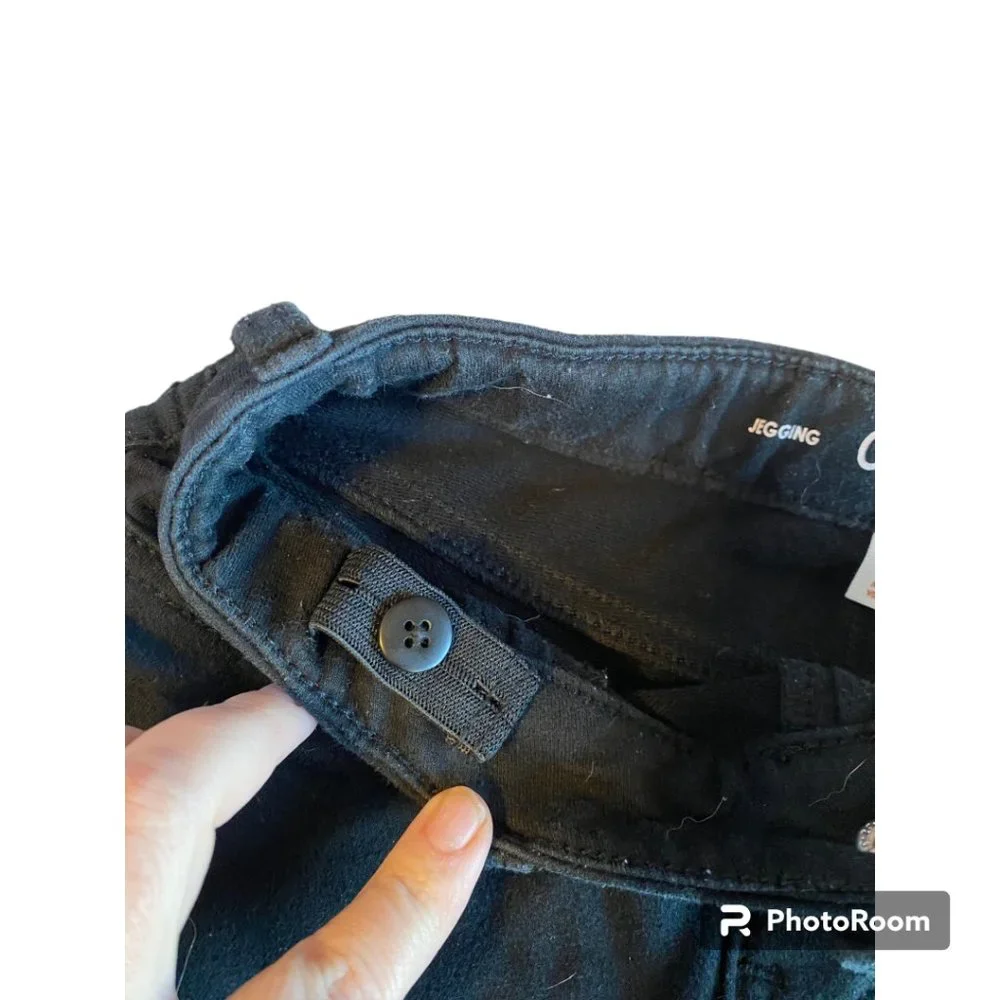 Cat & Jack Girl's Black‎ Super Stretch Adjustable Waist Jeggings sz L (10/12)